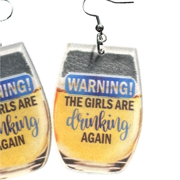 Acrylic Beer Glass Drop Earrings - Picture 4 of 5